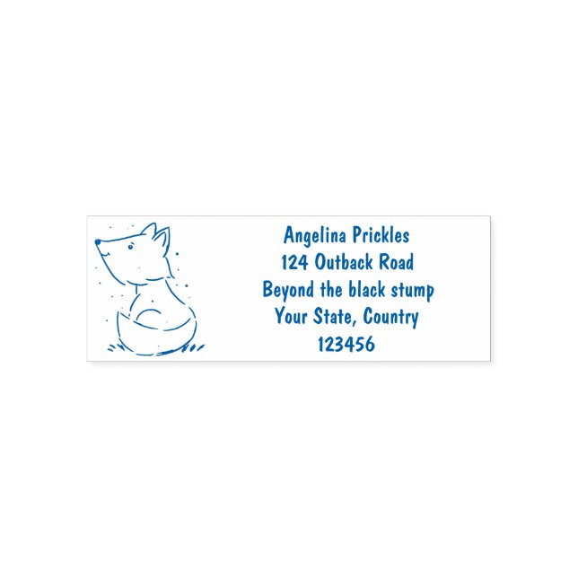 Cute baby fox cartoon illustration self-inking stamp (Design)