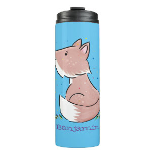 Cute baby fox cartoon illustration thermal tumbler