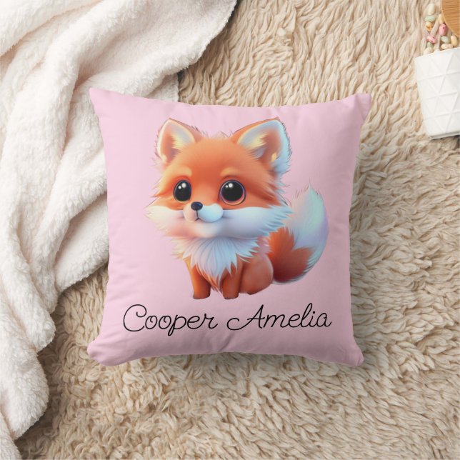 Cute baby fox Forest woodland friends Cushion (Blanket)