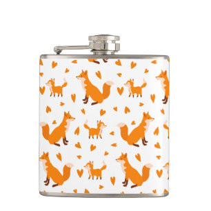 Cute Baby Fox Happy Mothers Day Wild Animal Hip Flask