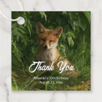 Cute Baby Fox in a Green Forest Birthday Thank You