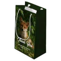 Cute Baby Fox in a Green Forest Thank You