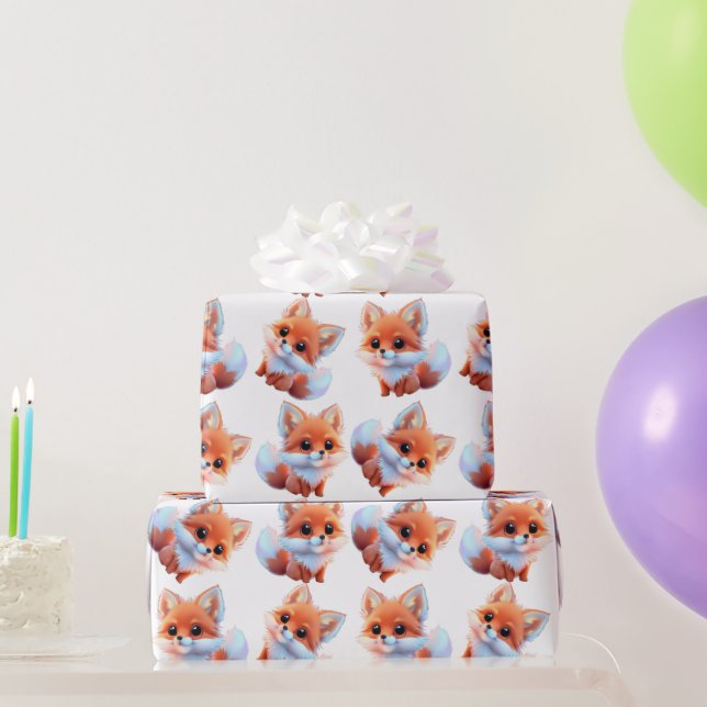 Cute baby fox pattern  wrapping paper (Party Gifts)