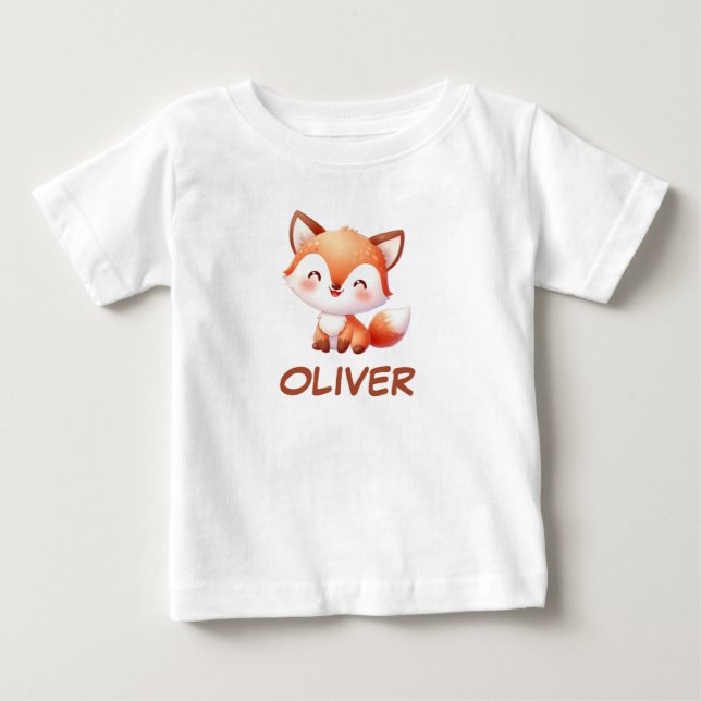 Cute Baby Fox Personalised T-Shirt (Front)