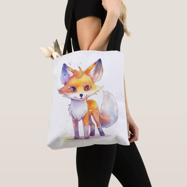 Cute Baby Fox Shoulder Tote Bag (Close Up)