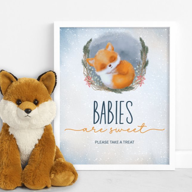 Cute Baby Fox Snowly Winter Babies are sweet Poster (Creator Uploaded)
