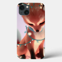 Cute Baby Fox with Fairy Lights iPhone 13 Case