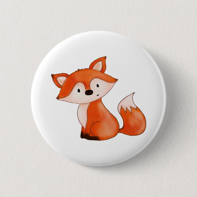 Cute Baby Fox | Woodland Animal 6 Cm Round Badge (Front)