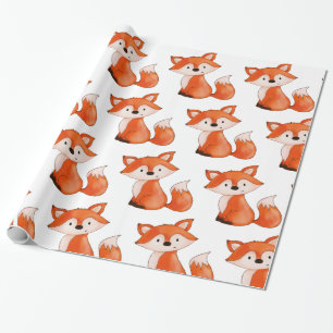 Cute Baby Fox    Woodland Animal Wrapping Paper