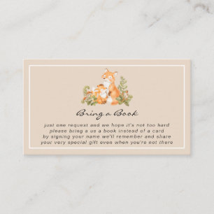 Cute Baby Fox Woodland Bring a Book Enclosure Card