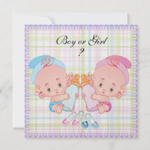 Cute Baby Gender Reveal Party Invitation