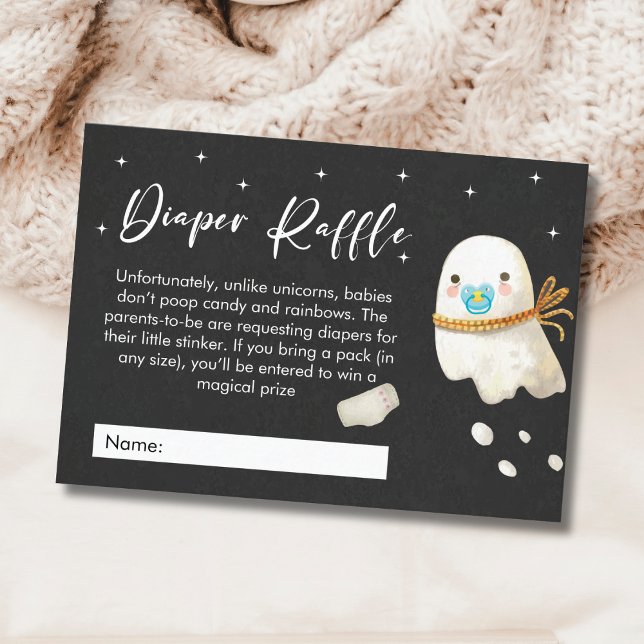 Cute Baby Ghost Diaper Raffle Baby Shower Enclosure Card (Cute Baby Ghost Diaper Raffle Baby Shower Enclosure Card)