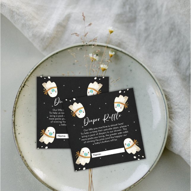 Cute Baby Ghost Halloween Fall Diaper Raffle  Enclosure Card (Cute Baby Ghost Halloween Fall Diaper Raffle Enclosure Card)
