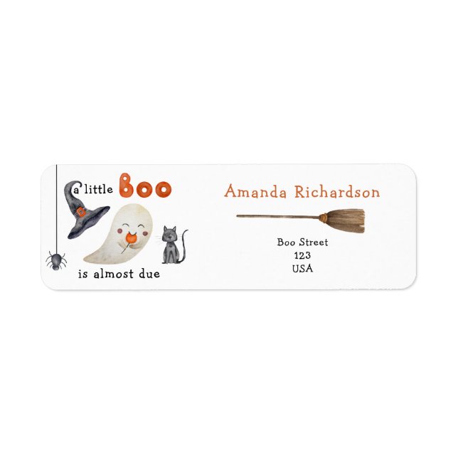 Cute baby ghost return address label (Front)