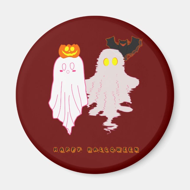 Cute Baby Ghosts Halloween Magnet (Front)