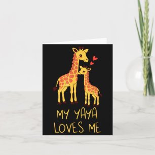 Cute Baby Giraffe And Grandma My Yaya Loves Me  Card