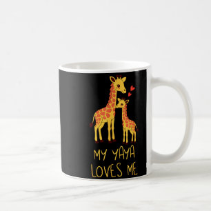 Cute Baby Giraffe And Grandma My Yaya Loves Me  Coffee Mug