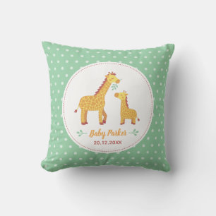 Cute Baby Giraffe and Mum, Nursery Personalized Cushion