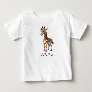 Cute Baby Giraffe Animal Kids Personalise  T-Shirt
