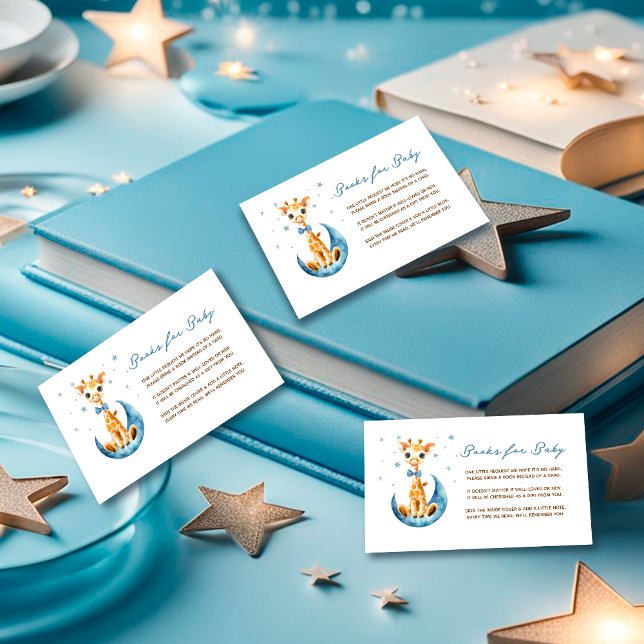 Cute Baby Giraffe Baby Shower Boy Books for Baby Enclosure Card (Creator Uploaded)