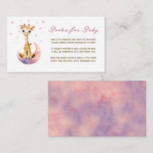 Cute Baby Giraffe Baby Shower Girl Books for Baby Enclosure Card
