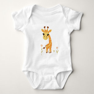 Cute Baby Giraffe Boho Bodysuit