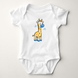 Cute Baby Giraffe Cartoon Illustration Bodysuit