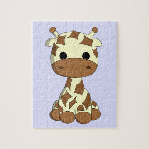 Cute baby giraffe cartoon kids jigsaw puzzle