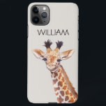 Cute Baby Giraffe Custom Name  iPhone 11Pro Max Case<br><div class="desc">cute little baby giraffe illustration personalised name case</div>