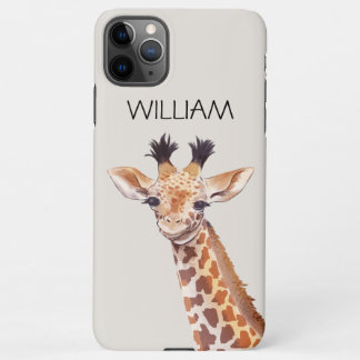 Cute Baby Giraffe Custom Name iPhone 11Pro Max Case