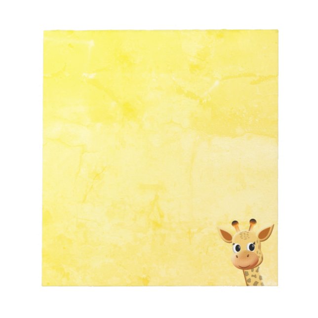 Cute Baby Giraffe Drawing Notepad (Front)