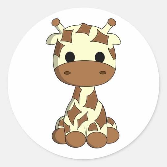Cute Baby Giraffe Kawaii Cartoon Kids Stickers Zazzle Com Au