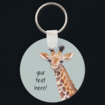 Cute Baby Giraffe  Personalised   Key Ring<br><div class="desc">cute baby giraffe personalised keychain. Original artwork by Komila Y.</div>