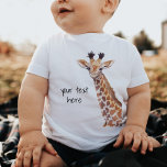 Cute Baby Giraffe Personalized  Baby T-Shirt<br><div class="desc">Cute baby giraffe personalized t shirt. Original artwork by Komila Y.</div>