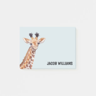 Cute Baby Giraffe Personalized Name  Post-it Notes