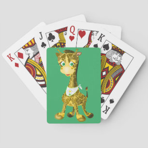 Cute Baby Giraffe Playing Cards