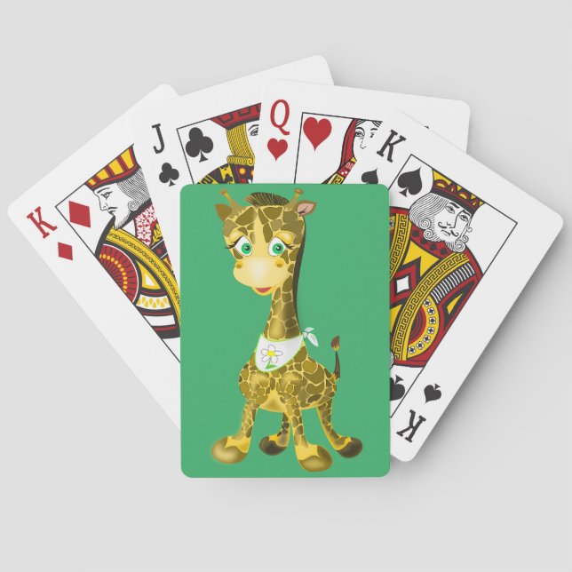 Cute Baby Giraffe Playing Cards (Back)