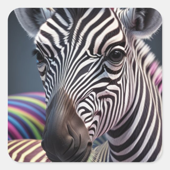 Cute Baby Giraffe Square Sticker (Front)