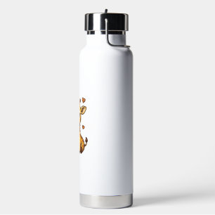 Cute Baby Giraffe Sunflower Vintage Engraving Tee_ Water Bottle