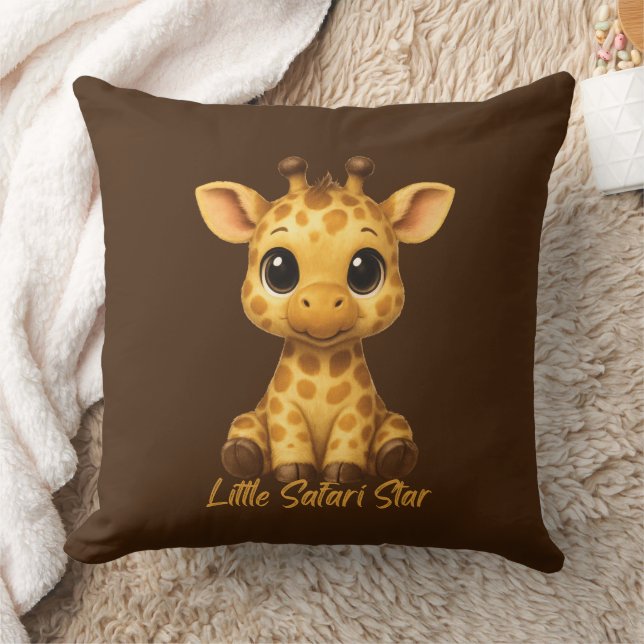 Cute Baby Giraffe Throw Pillow (Blanket)