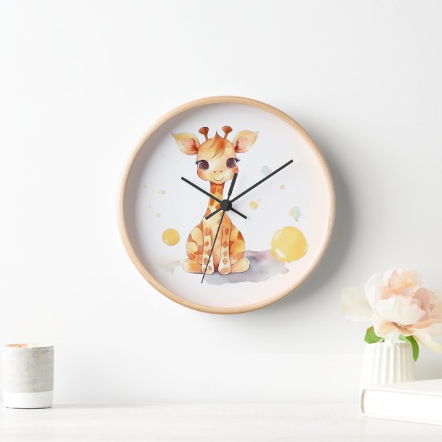 Cute Baby Giraffe Wall Clock (Home)