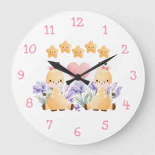 Cute Baby Giraffe Wall Clock   We're a Perfect Duo