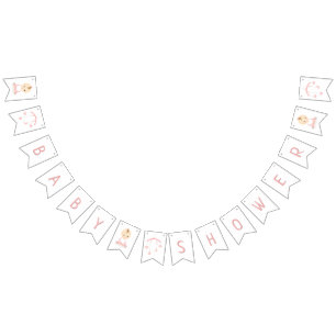Cute Baby Girl and her Mobile Baby Shower Bunting