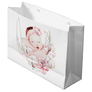 Cute Baby Girl Baby Shower Large Gift Bag