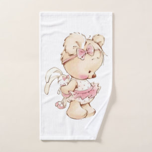 Cute Baby girl Bear printed Towel