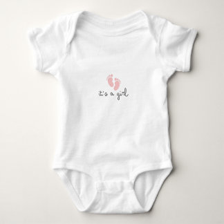 Cute Baby Girl Bodysuit with Footprints T-Shirt