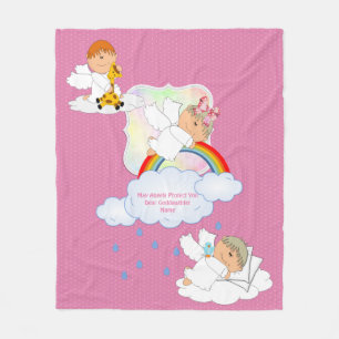 Cute Baby GIRL Goddaughter Angels Named Fleece Blanket