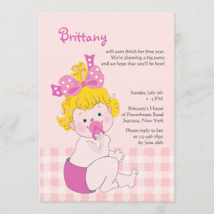 Cute Baby Girl Invitation