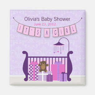 Cute Baby Girl Nursery Magnet
