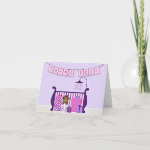 Cute Baby Girl Nursery Thank You Note Card